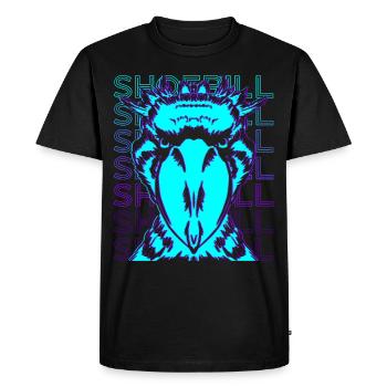 Shoebill Retro - Men's Premium Organic T-Shirt - black - Front - Nico (187cm)