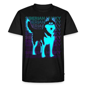 Sibérie Husky Rétro - T-shirt Premium bio Homme - noir - Devant - Nico (187cm)