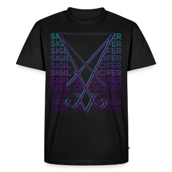 Sceau de Lucifer Pentagramme Magie Occulte - T-shirt Premium bio Homme - noir - Devant - Nico (187cm)