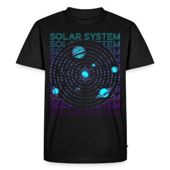Système solaire rétro - T-shirt Premium bio Homme - noir - Devant - Nico (187cm)