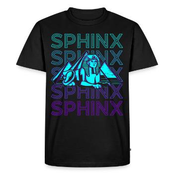 Sphinx Égyptien Satue Grand Sphinx de Gizeh Ret - T-shirt Premium bio Homme - noir - Devant - Nico (187cm)
