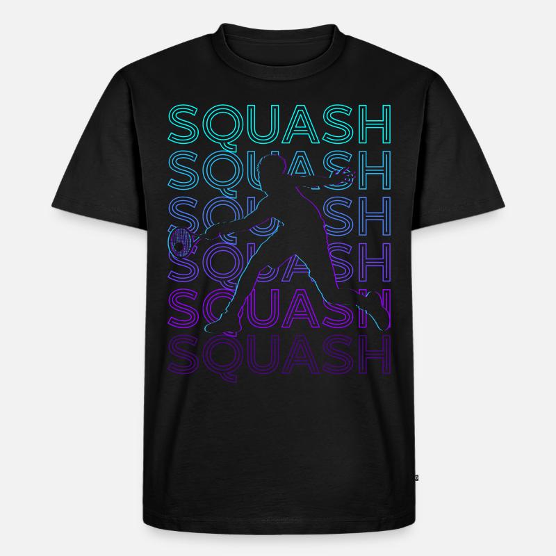 Squash-Spieler Retro - Männer Premium Bio T-Shirt - Schwarz