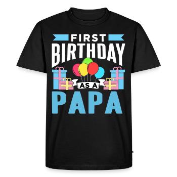 First Birthday As Papa Party Father Daddy - Men's Premium Organic T-Shirt - black - Front - Nico (187cm)