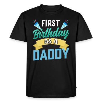 First Birthday As Daddy Father Papa Party - Men's Premium Organic T-Shirt - black - Front - Nico (187cm)
