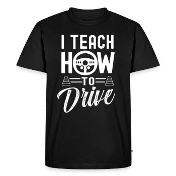 J’apporte la conduite à l’école de conduite Driving Instructor - T-shirt Premium bio Homme - noir - Devant - Nico (187cm)