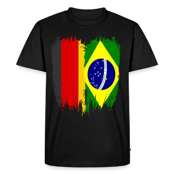 Allemagne Drapeau Brésil - T-shirt Premium bio Homme - noir - Devant - Nico (187cm)