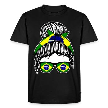 Brésil Brésilien Brésil - T-shirt Premium bio Homme - noir - Devant - Nico (187cm)