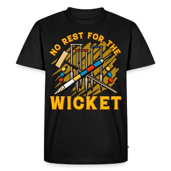 Pas de repos pour le Wicket Croquet - T-shirt Premium bio Homme - noir - Devant - Nico (187cm)