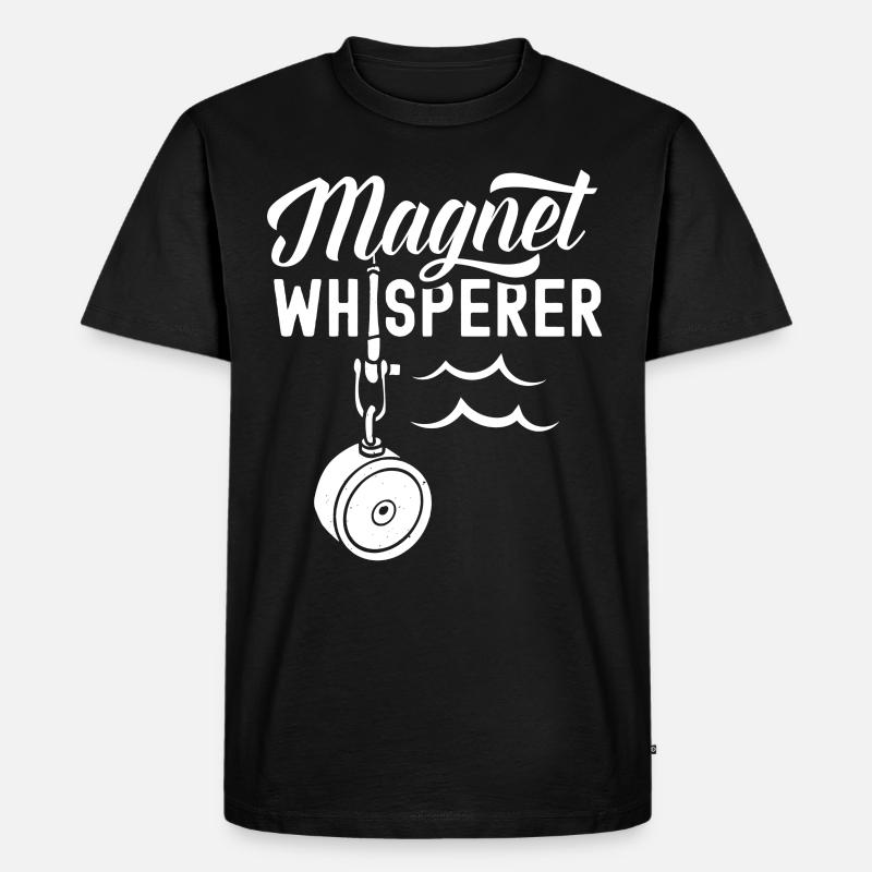 Magnetflüsterer Magnetfischen Magnetfischer - Männer Premium Bio T-Shirt - Schwarz