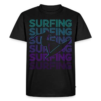 Surfen Surfer Surf Retro - Men's Premium Organic T-Shirt - black - Front - Nico (187cm)