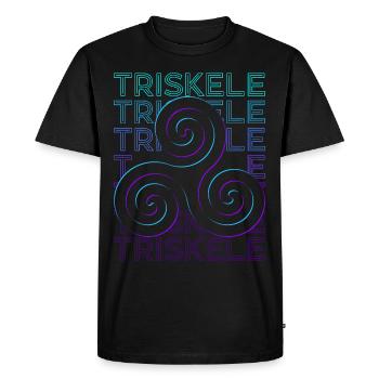 Triskele Triskelion Old Celtic symbol - Men's Premium Organic T-Shirt - black - Front - Nico (187cm)