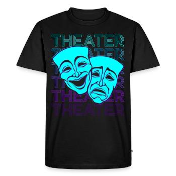 Masques de théâtre Rétro - T-shirt Premium bio Homme - noir - Devant - Nico (187cm)