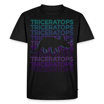 Triceratops Dinosaur Dino Retro - Men's Premium Organic T-Shirt - black - Front - Nico (187cm)