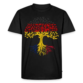 Roots Tree Germany Romania - Men's Premium Organic T-Shirt - black - Front - Nico (187cm)