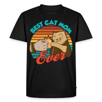 La meilleure maman de chat jamais cat mother - T-shirt Premium bio Homme - noir - Devant - Nico (187cm)