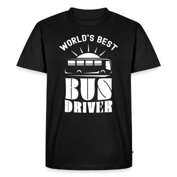Le meilleur chauffeur de bus au monde Bus travel coach - T-shirt Premium bio Homme - noir - Devant - Nico (187cm)