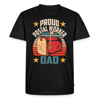 Fier facteur Père Livreur - T-shirt Premium bio Homme - noir - Devant - Nico (187cm)