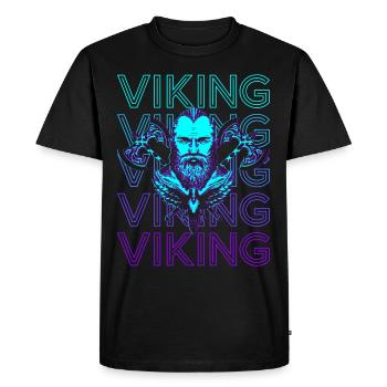 Viking Rétro - T-shirt Premium bio Homme - noir - Devant - Nico (187cm)