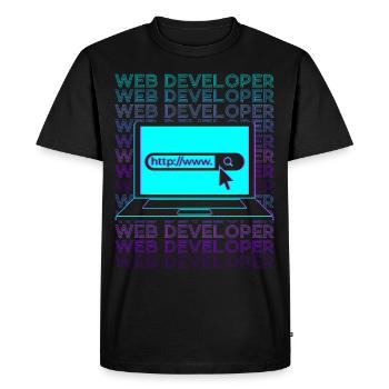Web Developer Web Development Retro - Men's Premium Organic T-Shirt - black - Front - Nico (187cm)