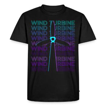 Wind turbine Retro - Men's Premium Organic T-Shirt - black - Front - Nico (187cm)
