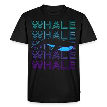 Baleine rétro - T-shirt Premium bio Homme - noir - Devant - Nico (187cm)