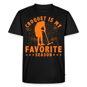 Le croquet est ma saison préférée - T-shirt Premium bio Homme - noir - Devant - Nico (187cm)