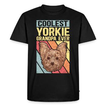 Yorkie Grandpa Yorkshire Terrier Dog Cadeau - T-shirt Premium bio Homme - noir - Devant - Nico (187cm)