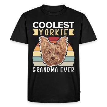 Yorkie Grandma Yorkshire Terrier Cadeau chien - T-shirt Premium bio Homme - noir - Devant - Nico (187cm)
