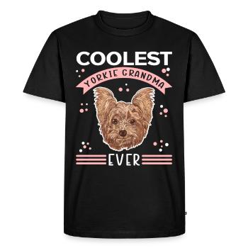 Yorkie Grandma Dogs Yorkshire Terrier Cadeau - T-shirt Premium bio Homme - noir - Devant - Nico (187cm)