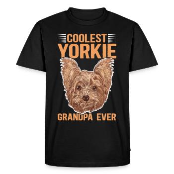 Yorkie Grand-père | Yorkshire Terrier Dog Cadeau - T-shirt Premium bio Homme - noir - Devant - Nico (187cm)
