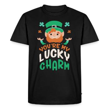 Tu es mon porte-bonheur Irlandais Irlande Irlandais - T-shirt Premium bio Homme - noir - Devant - Nico (187cm)