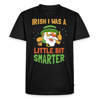 Iirish I Was A Little Bit Smarter Irish Ireland - Men's Premium Organic T-Shirt - black - Front - Nico (187cm)