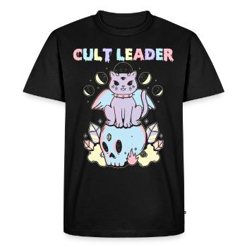 Chef de culte Pastel Goth Cat Skull Occult - T-shirt Premium bio Homme - noir - Devant - Nico (187cm)