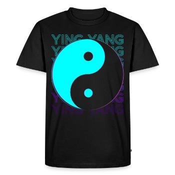 Ying Yang Yin Yang Yinyang Yingyang Rétro - T-shirt Premium bio Homme - noir - Devant - Nico (187cm)