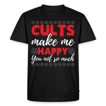 Funny Cult Occult - Men's Premium Organic T-Shirt - black - Front - Nico (187cm)