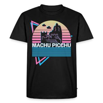 Machu Picchu Peru Inca Retro - Men's Premium Organic T-Shirt - black - Front - Nico (187cm)