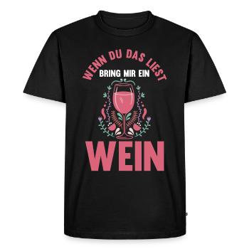 Si vous lisez ceci, apportez-moi un vin - T-shirt Premium bio Homme - noir - Devant - Nico (187cm)