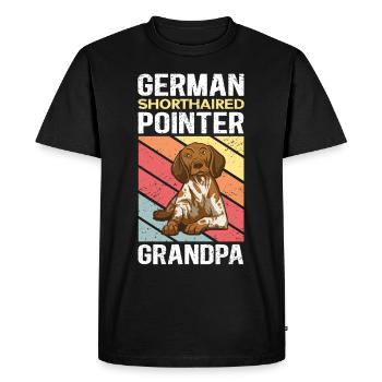 Cadeau allemand de propriétaire de chien de grand-père à poil court - T-shirt Premium bio Homme - noir - Devant - Nico (187cm)
