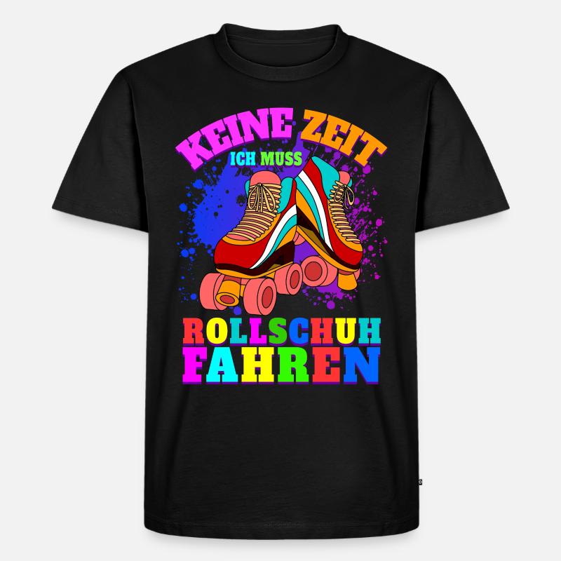 Rollschuhe Geschenk Retro Rollschuh Mädchen - Männer Premium Bio T-Shirt - Schwarz