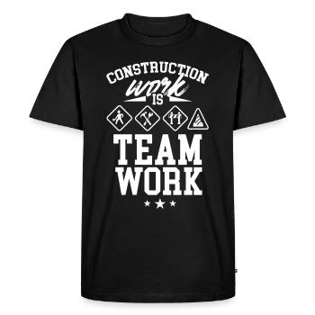 Les travaux de construction sont un travail d’équipe Chantier de construction Construction Travail d’équipe - T-shirt Premium bio Homme - noir - Devant - Nico (187cm)