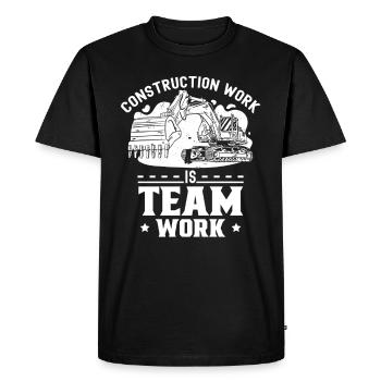 Les travaux de construction sont un travail d’équipe Chantier de construction Travail d’équipe Construction - T-shirt Premium bio Homme - noir - Devant - Nico (187cm)