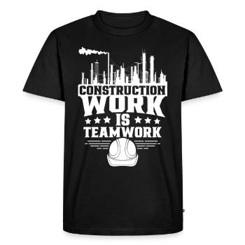 Les travaux de construction sont un travail d’équipe Travail d’équipe Chantier de construction Construction - T-shirt Premium bio Homme - noir - Devant - Nico (187cm)