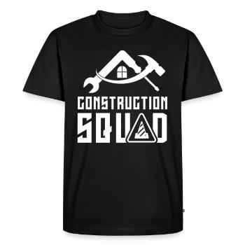 Équipe de construction Travail d’équipe Équipe de construction Chantier de construction Travailleurs de la construction - T-shirt Premium bio Homme - noir - Devant - Nico (187cm)