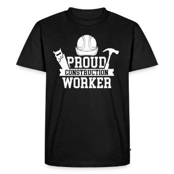 Fier ouvrier de la construction Équipe de construction Travail d’équipe de construction - T-shirt Premium bio Homme - noir - Devant - Nico (187cm)