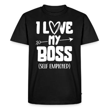 J’aime mon patron indépendant freelance - T-shirt Premium bio Homme - noir - Devant - Nico (187cm)