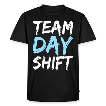 Travail de jour en équipe De jour Travail de jour Dictons - T-shirt Premium bio Homme - noir - Devant - Nico (187cm)