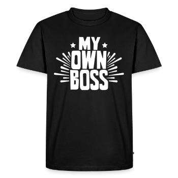 Mon propre patron Freelancer Travailleur indépendant - T-shirt Premium bio Homme - noir - Devant - Nico (187cm)