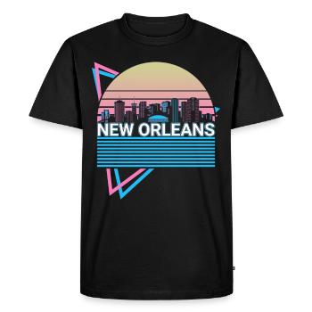 New Orleans City Skyline Cityscape Retro - Men's Premium Organic T-Shirt - black - Front - Nico (187cm)