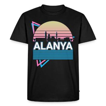 Alanya City Skyline Cityscape Rétro - T-shirt Premium bio Homme - noir - Devant - Nico (187cm)