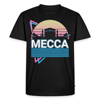 La Mecque City Skyline Cityscape Rétro - T-shirt Premium bio Homme - noir - Devant - Nico (187cm)